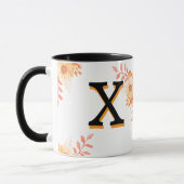 Tasse für Monogramm-Floral - Eleganter Letter X-wr (Links)
