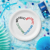 Tasse für Musiktext Pappteller (Party)