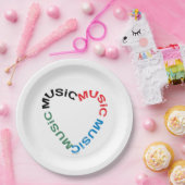 Tasse für Musiktext Pappteller (Party)