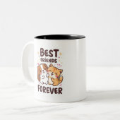 Tasse für niedliche Cartoon - Kawaii Dog & Cat - F (Vorderseite Links)