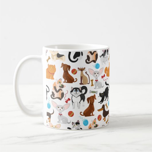 Tasse für niedliche Katzen und Hunde (Links)