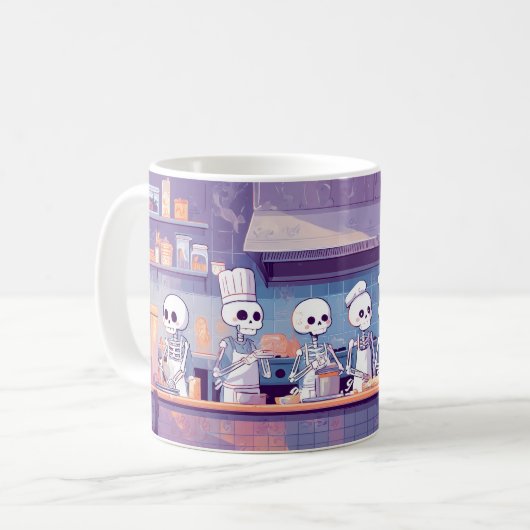 Tasse für niedliche und Spooky Skeleton Koch (Vorderseite Links)