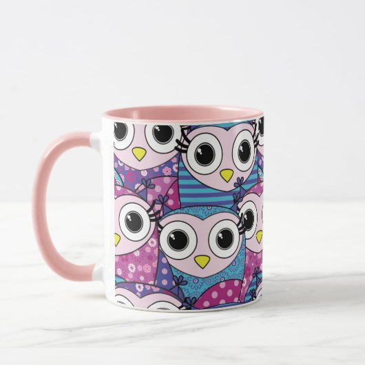 Tasse für niedliches Owl-Muster (Links)