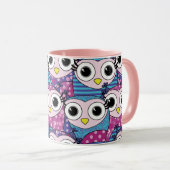 Tasse für niedliches Owl-Muster (VorderseiteRechts)