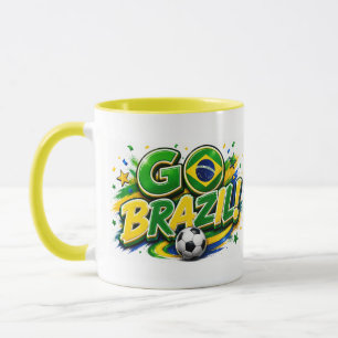 Tasse für patriotische Fußballfans Brasilien Bra