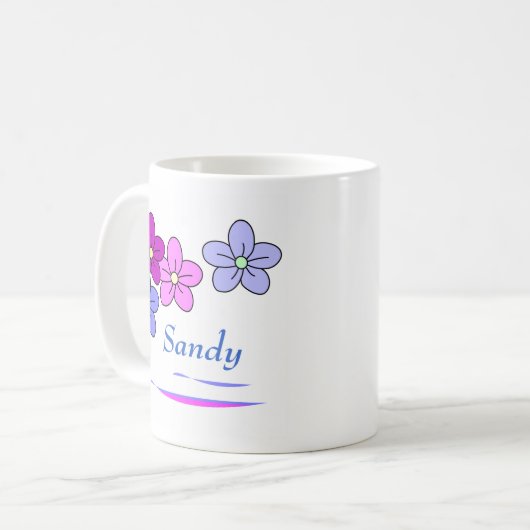 Tasse für personalisierte Blume (Vorderseite Links)