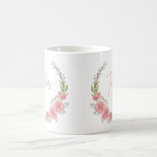 Tasse für Personalisierte Blumen (Mittel)