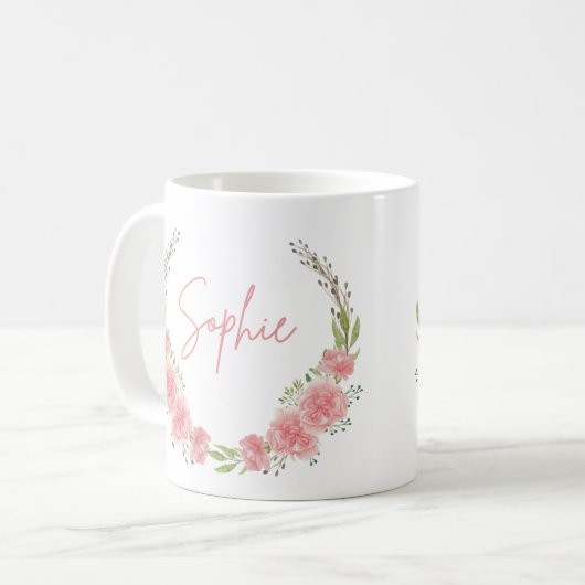 Tasse für Personalisierte Blumen (Vorderseite Links)