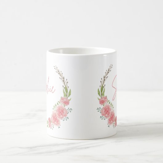 Tasse für Personalisierte Blumen (Mittel)