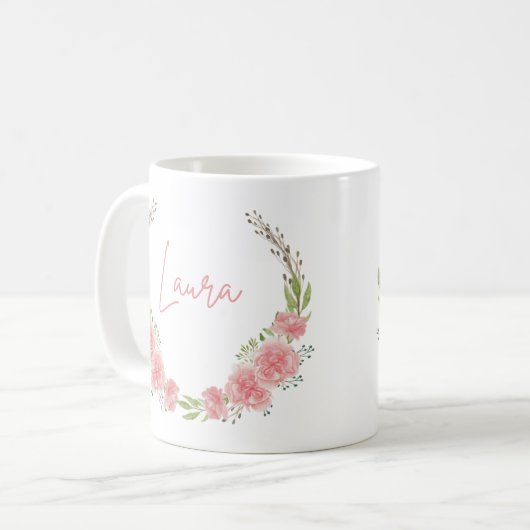 Tasse für Personalisierte Blumen (Vorderseite Links)