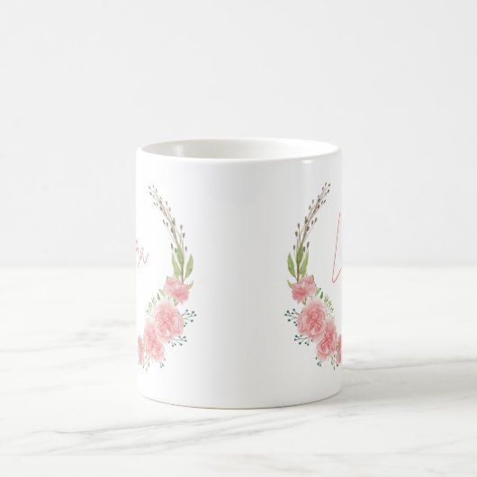 Tasse für Personalisierte Blumen (Mittel)