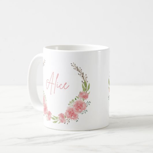 Tasse für Personalisierte Blumen (Vorderseite Links)