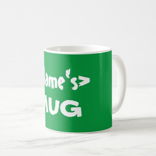 Tasse für Personalisierte grüne Namen (VorderseiteRechts)