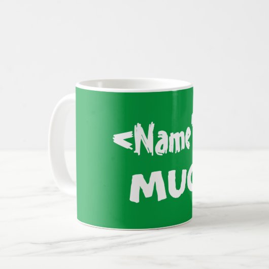 Tasse für Personalisierte grüne Namen (Vorderseite Links)