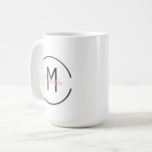 Tasse für personalisierte Initial- und Name (Vorderseite Links)