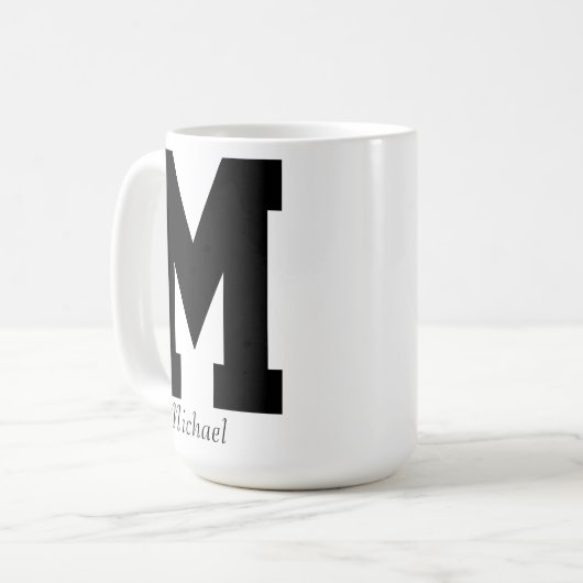 Tasse für personalisierte Initial- und Name (Vorderseite Links)