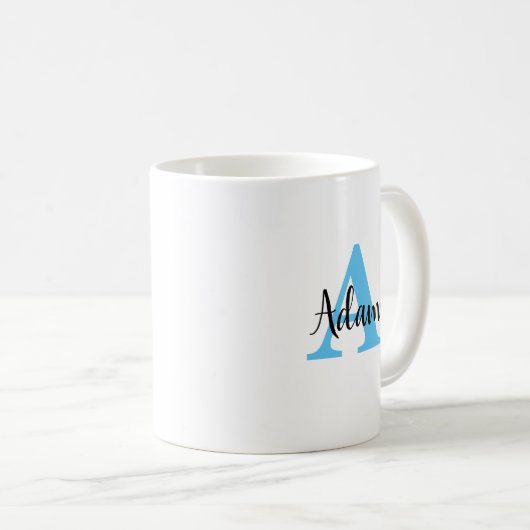 Tasse für personalisierte Monogrammnamen (VorderseiteRechts)