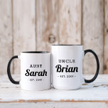 Tasse für personalisierte Onkel<br><div class="desc">Modernes, minimalistisches Typografie-Design, personalisiert mit dem Namen des Onkels und etablierten Datum oder jedem anderen benutzerdefinierten Text. Perfekter, maßgeschneiderter Sake für neue Tanten, Onkel oder andere Familienmitglieder, um Sie zu verkünden! Klicken Sie auf Anpassen, um Schriftart und Farben zu ändern und eigene Texte und Fotos hinzuzufügen. Fügen Sie einen anderen...</div>