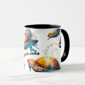 Tasse für personalisierte Raumschiffe (VorderseiteRechts)
