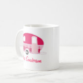 Tasse für personalisierte Retro Caravan Eigentümer (Vorderseite Links)