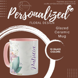 Tasse für personalisiertes Blumendesign Keramik