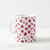 Tasse für phantastisches Rot-Weiß-Blumenmuster (Vorderseite Links)