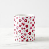 Tasse für phantastisches Rot-Weiß-Blumenmuster (Mittel)
