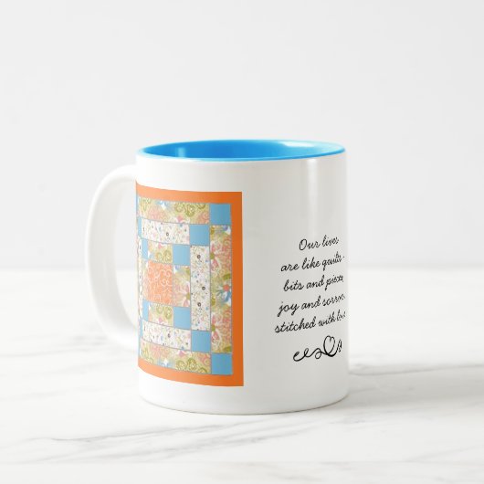 Tasse für Quilters Patchwork-Quote (Vorderseite Links)