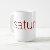 Tasse für Saturn-Text-Logos (Vorderseite Links)