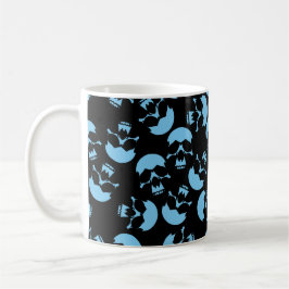 Tasse für Schwarz und Blau-Skull-Muster