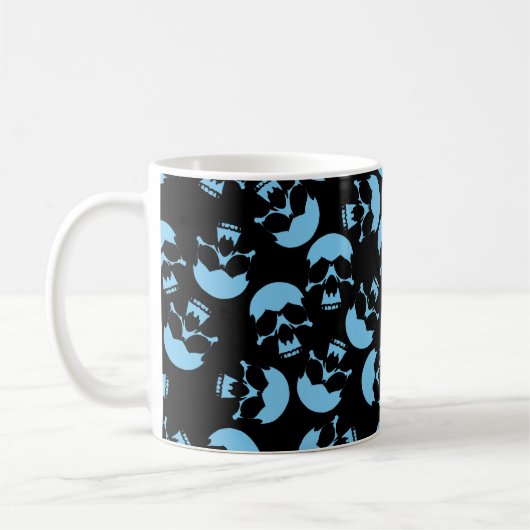Tasse für Schwarz und Blau-Skull-Muster (Links)