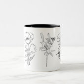 Tasse für Schwarz-Weiß-Blumendesign (Mittel)