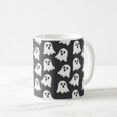 Tasse für Schwarz-Weiß-Ghost-Muster (VorderseiteRechts)