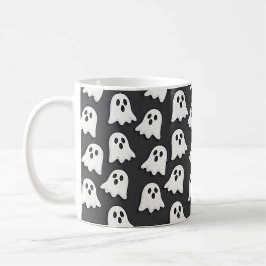 Tasse für Schwarz-Weiß-Ghost-Muster (Links)