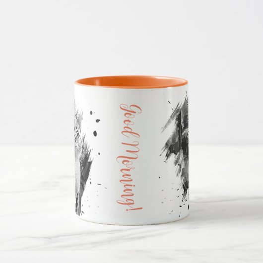 Tasse für Schwarz-Weiß-Malerei Katzenkatze anpassb (Zentrum)