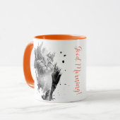 Tasse für Schwarz-Weiß-Malerei Katzenkatze anpassb (Vorderseite Links)