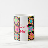 Tasse für schwarze Patchwork-Quilt-Blöcke (Mittel)