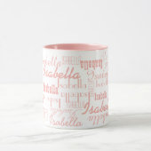 Tasse für Sie mit hellrosa Namensmuster (Zentrum)