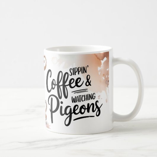 Tasse für Sippin-Kaffee und Watching-Tauben (Rechts)