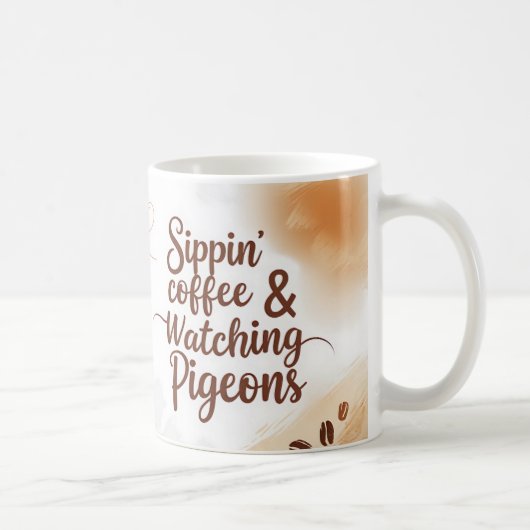 Tasse für Sippin-Kaffee und Watching-Tauben (Rechts)