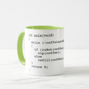 Tasse für Softwareentwickler mit Kaffee