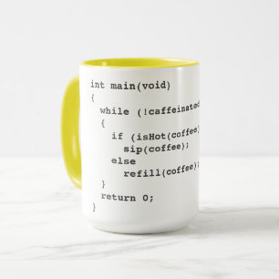 Tasse für Softwareentwickler mit Kaffee