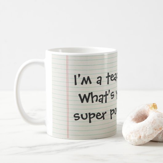 Tasse für Super-Power-Lehrer (Mit Donut)