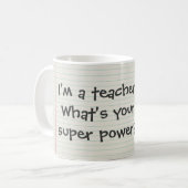 Tasse für Super-Power-Lehrer (Vorderseite Links)