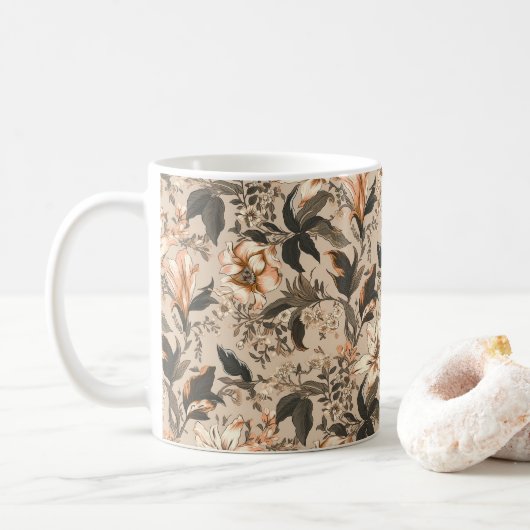 Tasse für Vintages Blumenmuster (Mit Donut)