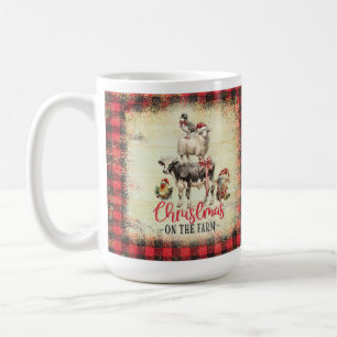 Tasse für Weihnachtsfeiertage im Bauernhof, Hühner