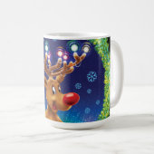 Tasse für Weihnachtskaffee , Rudolph & Lights (VorderseiteRechts)