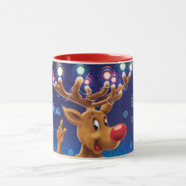 Tasse für Weihnachtskaffee , Rudolph & Lights