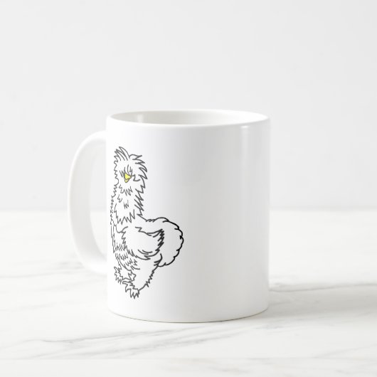 Tasse für Weißes Silkie-Hühnchen (Vorderseite Links)