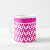 Tasse für Weißkaffee, Candy Pink Geometric (Vorderseite Links)